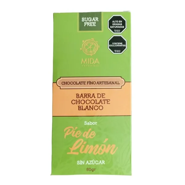 chocolate-mida-1.webp Barra de chocolate Blanco fino Pie de Limon Sin Azucar 40gr (MIDA)